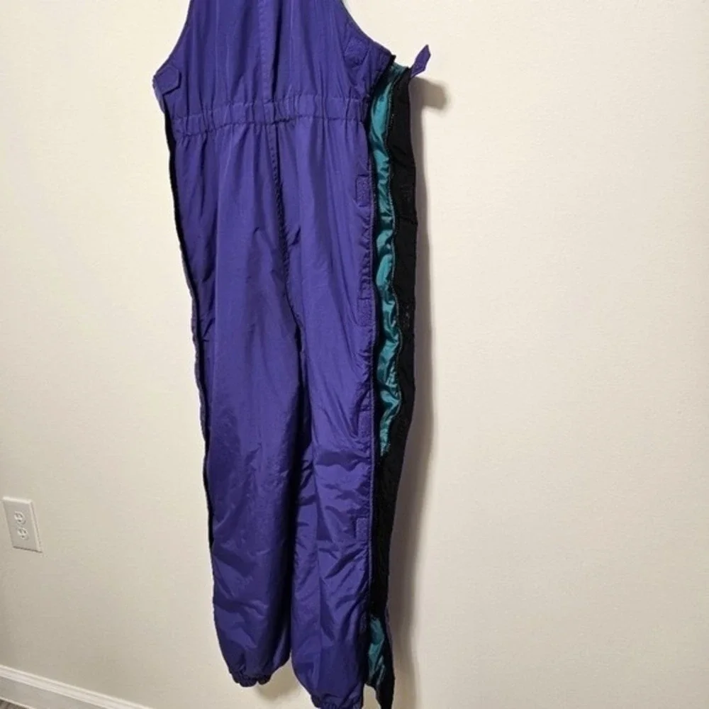 VTG L.L. Bean Kids Waterproof Overalls Thinsulate Winter Snow Zip Girls Purple L